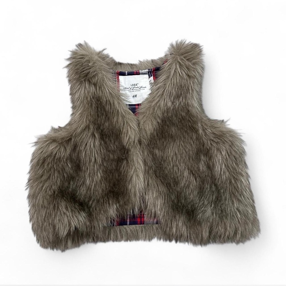 H&M Girls Faux Fur Vest Size 4-5